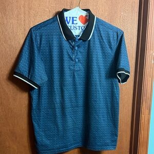 Bespoke Navy Polo Shirt with Black Trim